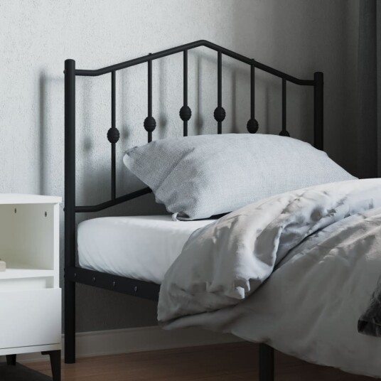 Sengegavl i metall svart 90 cm 8721012211261