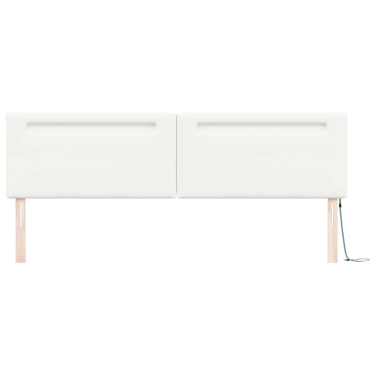 Sengegavl Enkel Design Ren Hvit 200 cm Imitert Skinn