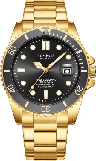 Kompass Grand Diver Gold Black