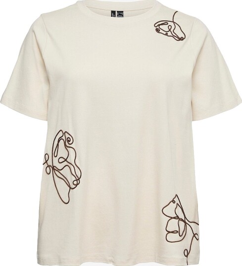 Vero Moda Curve T skjorte Vmcirene Ss O Neck Top Jrs Cur Grå