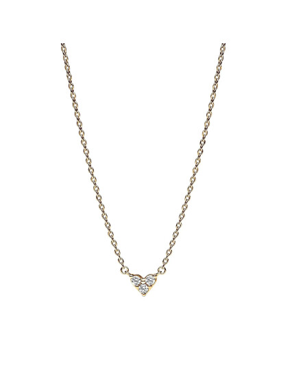 PANDORA Heart 14K Gold Plated Collier With Clear Cubic Zirconia |Guld |45  cm