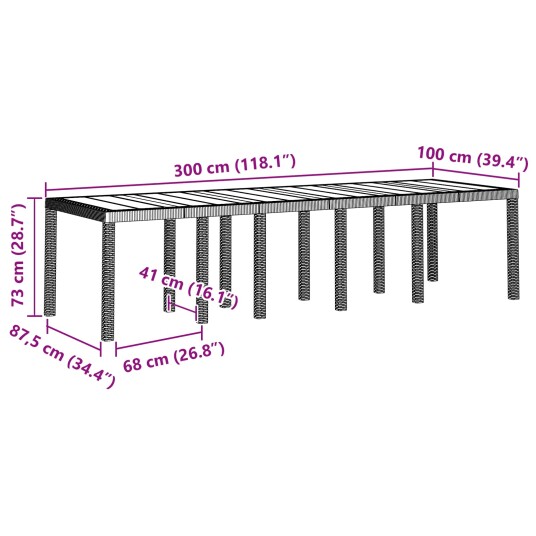  Hage Spisegruppe 11 pcs Antrasitt Plast