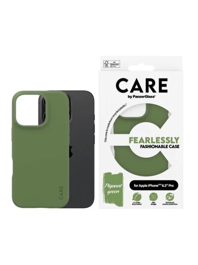 PanzerGlass CARE Baksidedeksel Grønn til iPhone 16 Pro - Vegansk Materiale