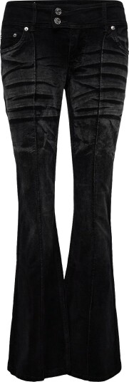 Juicy Couture Crest Velour Denim Low Rise Flare   WASHED BLACK DENIM   28