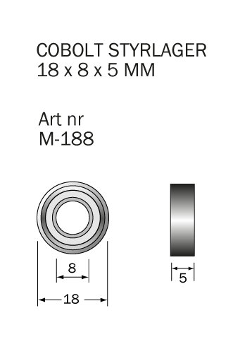 Cobolt M-188 Kulelager 18 x 8 x 5 mm Maskintilbehør & forbruk Cobolt M-188 Kulelager 18 x 8 x 5 mm Maskintilbehør & forbruk