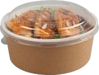 Bowle 700Ml L145xb125xh66mm Kraft/Pe Belagt Rpet Med Låg Brun/Hvid,150 Stk/Krt