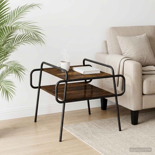 vidaXL Kaffebord Røkt Eik 50 x 50 x 51 cm Konstruert tre