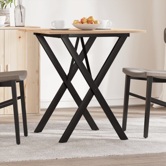 Salongbord X-ramme 60x60x75 cm heltre furu og støpejern 3282692
