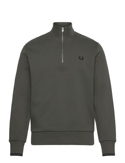 Fred Perry Half Zip Sweatshirt Khaki green XXL