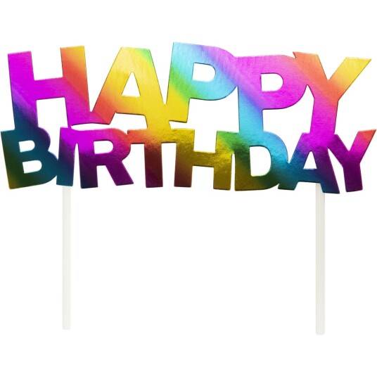 Kaketopp Happy Birthday Regnbuefarger 