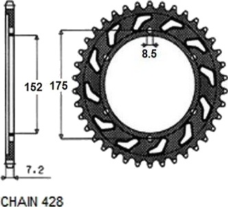 Kjedehjul SUNSTAR 1 2682 57 Kjedehjul SUNSTAR 1 2682 57