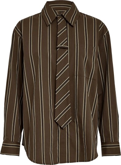 Minus Msjanine Shirt   TIRAMISU STRIPED   46