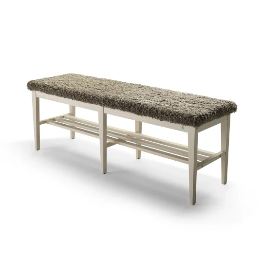 Oscarssons Möbel Nadja Bench 130 cm Hvitoljet ask/safeskinn Sahara Oscarssons Möbel Nadja Bench 130 cm Hvitoljet ask/safeskinn Sahara