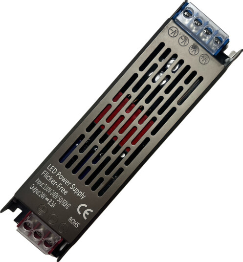 200W / 24V DC strømforsyning 8.3A IP20 innendørs Flicker free