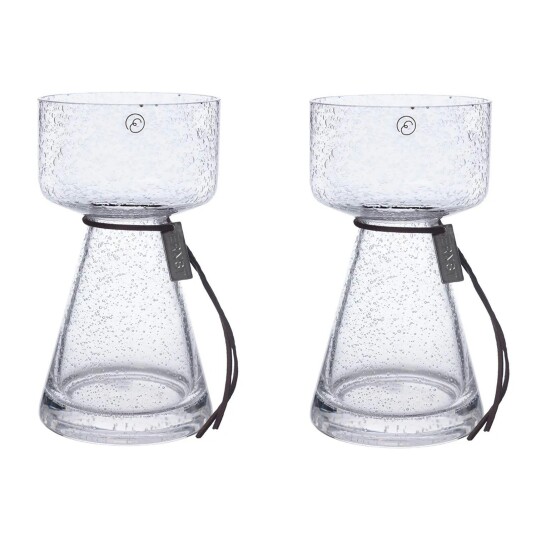 Ernst Bulb Vase With Bubbly Glass H15 cm 2 pack
