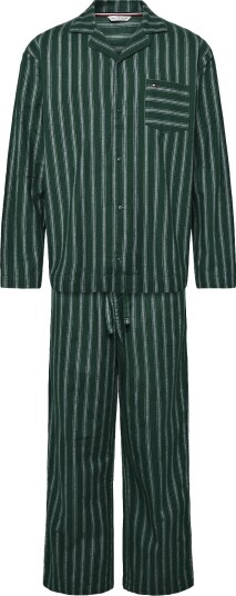 Tommy Hilfiger Flannel Pj Setshirt ORNAMENTAL GREEN PJ STRIPE L