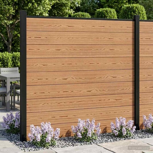 vidaXL Gjerdesett 2 pcs 353 x 186 cm WPC og Aluminium Brun