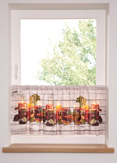 Bonprix LED-gardinkappe med høst-print false