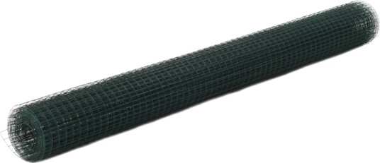 vidaXL Trådgjerde kylling stål med PVC belegg 10x1,5 m grønn