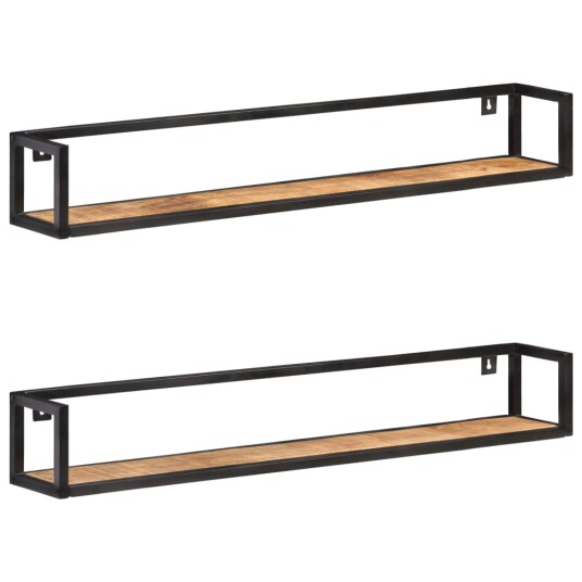Vegghyller 2 stk 120 cm grov heltre mango 8720286069738