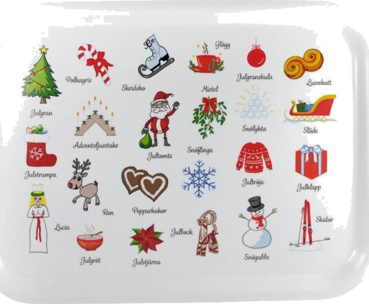 Mellow Design Brett 27x20 cm Nordic Winter Traditions hvit