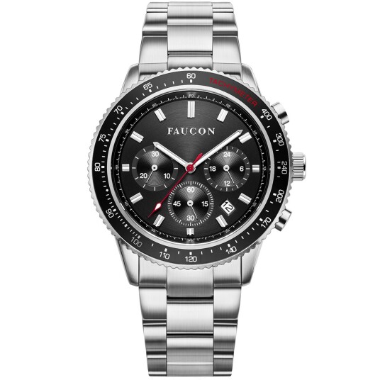 Faucon Speedtimer F10013 - Herre - 43 mm - Analog - Kvarts urverk - Safirbelagt mineralglass