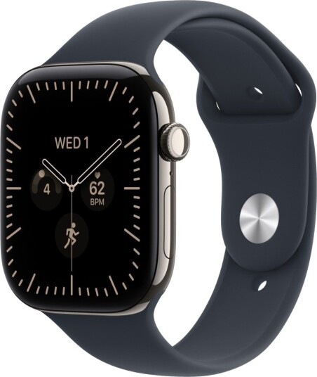 Apple Watch Series 12 46mm CEL (naturlig titan/marineblå Sport Band) M/L