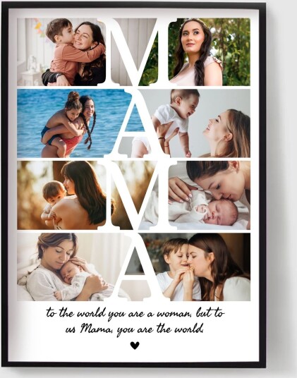 Personalisert Plakat Tilpasset MAMA Fotokollasj