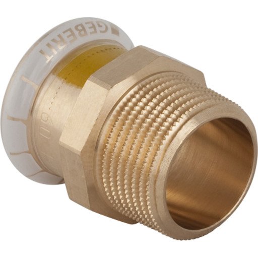 Geberit Mapress 15mm Kobber Nippelmuffe med Utvendige Gjenger for Gass