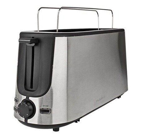 Nedis KABT310EAL Brødrister 2 Skiver Aluminium 1000W Rustfritt Stål