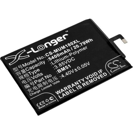 Xiaomi M1804E4A batteri (5400 mAh 3.85 V, Sort)