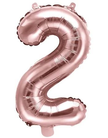 Tallet 2 Rose Gullfarget JUMBO Folieballong 86 cm