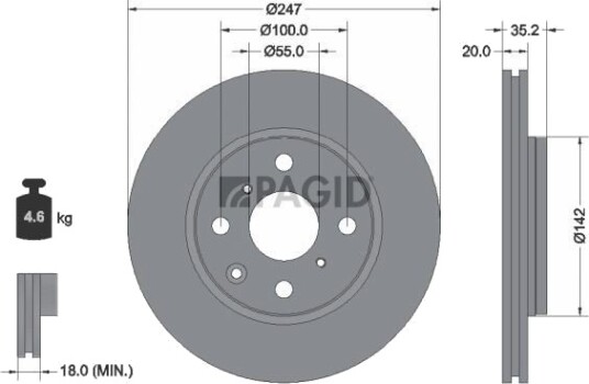 PAGID 54419NC Bremseskive