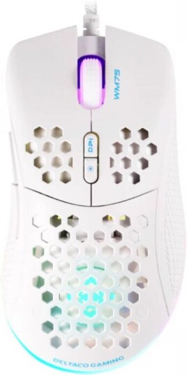 Deltaco Gaming WM75 RGB Gamingmus med 6400 DPI - Hvit