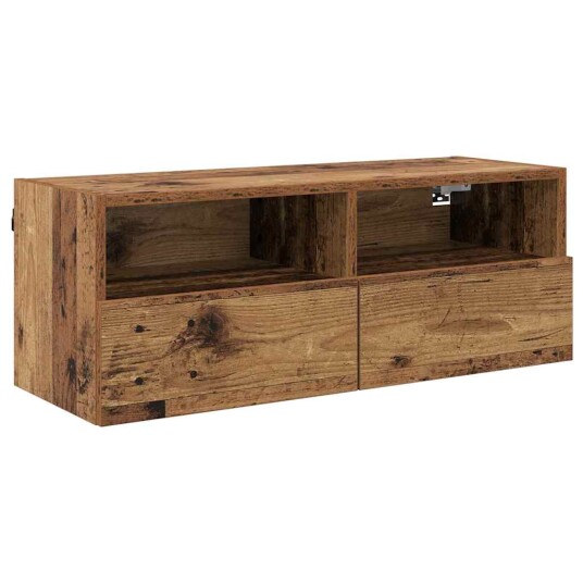 TV Veggskap 2 pcs Gamle tre 80 x 30 x 30 cm Konstruert tre