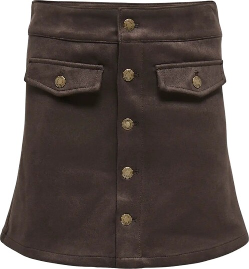 Kids Only Kognia Faux Suede Skirt Otw CHOCOLATE TORTE 140