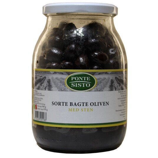 Oliven Sort Bakte 960 g