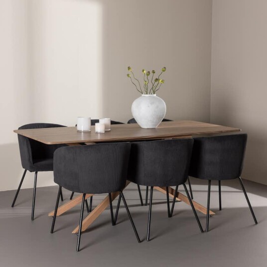 Spisegruppe Venture Home Piazza 180 med 6 stk Berit Stoler