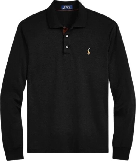 Polo Ralph Lauren Pima Cotton Custom Fit LS Polo Polo Black