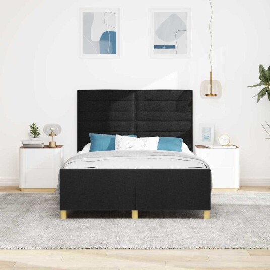 Svart Stoff Sengramme 160x200 cm