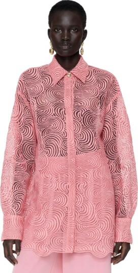 Joseph Nyla blouse cord lace crochet 38 rosa dame Joseph Nyla blouse cord lace crochet 38 rosa dame
