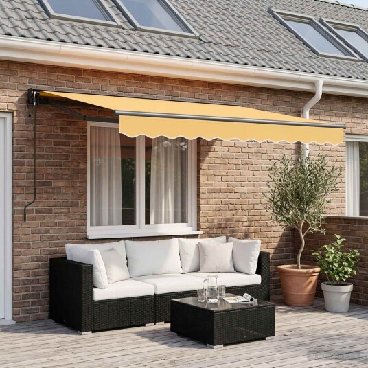 vidaXL Uttrekkbar markise sand 3,5 x 2,5 m Polyester og aluminium