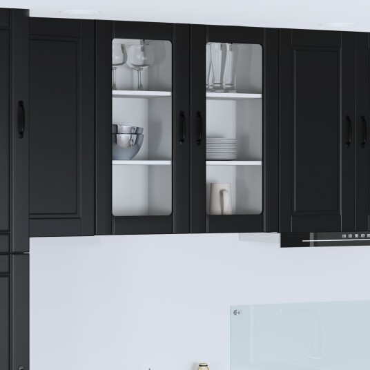 vidaXL Vegghylle PORTO Svart 40 x 31 x 80 cm Konstruert tre