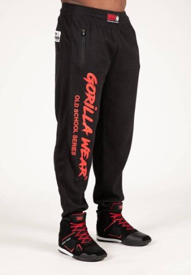 Gorilla Wear Augustine Old School Pants, sort/rød treningsbukse Gorilla Wear Augustine Old School Pants, sort/rød treningsbukse