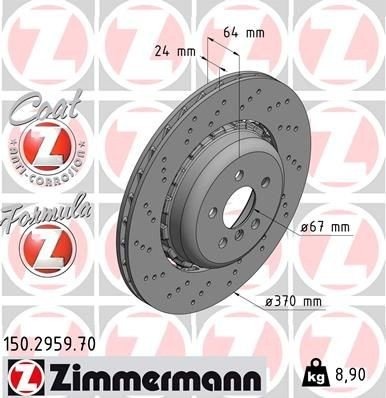 ZIMMERMANN 150.2959.70 Bremseskive