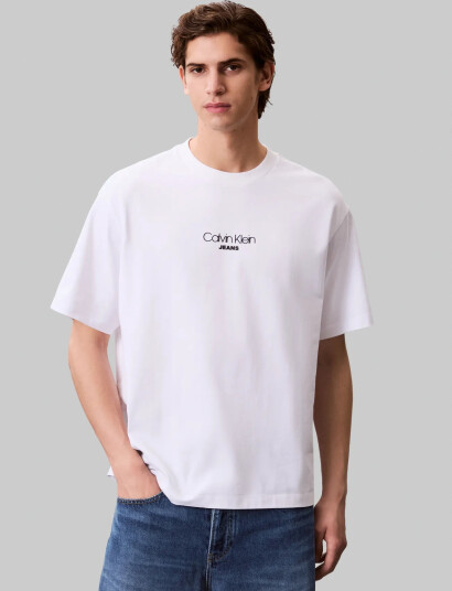 Calvin Klein Jeans Ss 16S Rlxd Fit Ckj Graphic Tee - White - S