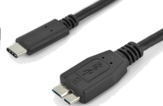 Premiumcord-Kabel Usb 3.1-Plugg C/Plugg - Usb 3.0-Plugg Micro-B/Plugg, 0,6 M (Ku31cmb06bk)