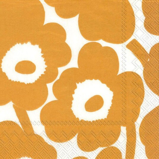 Ihr Marimekko Unikko hvite gyldne lunsjservietter