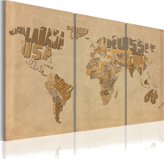 Bilde Gamle Verdenskart Triptyken 120x80 Artgeist sp. z o. o.