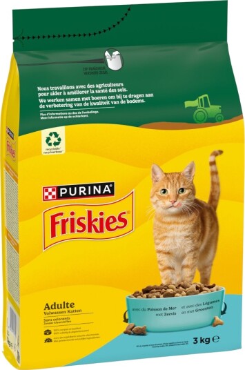 Friskies Tørrfôr Adult Purina Med & Grønnsaker Havfisk 3 kg